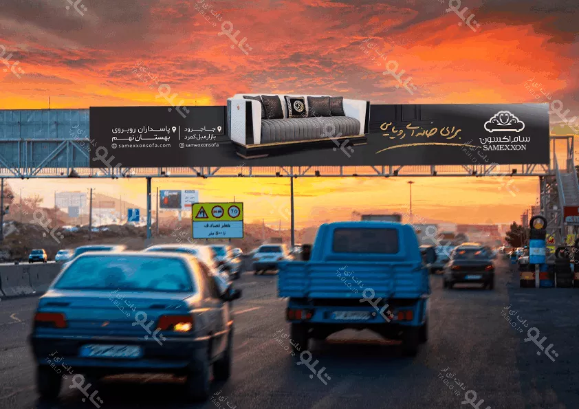 بیلبورد پیشانی پل تهران جاجرود بومهن منطقه کمرد
